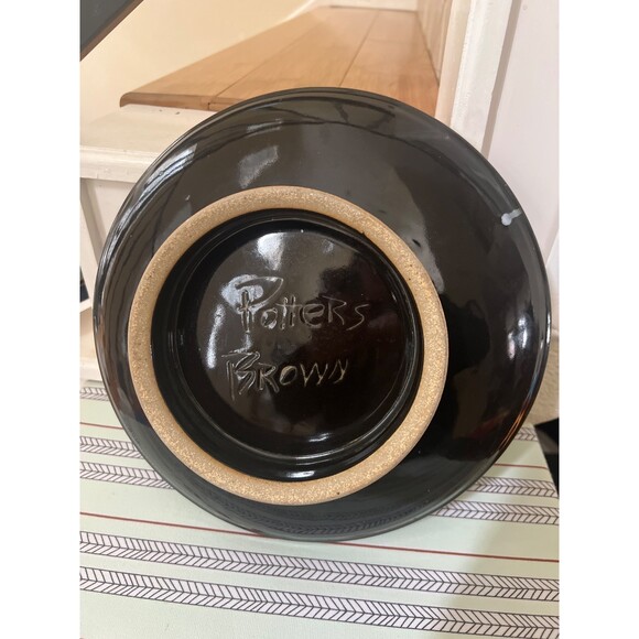 Potters Brown Signed Art Studio Pottery Multicolor Coin bowl Trinket Dish - Picture 7 of 7